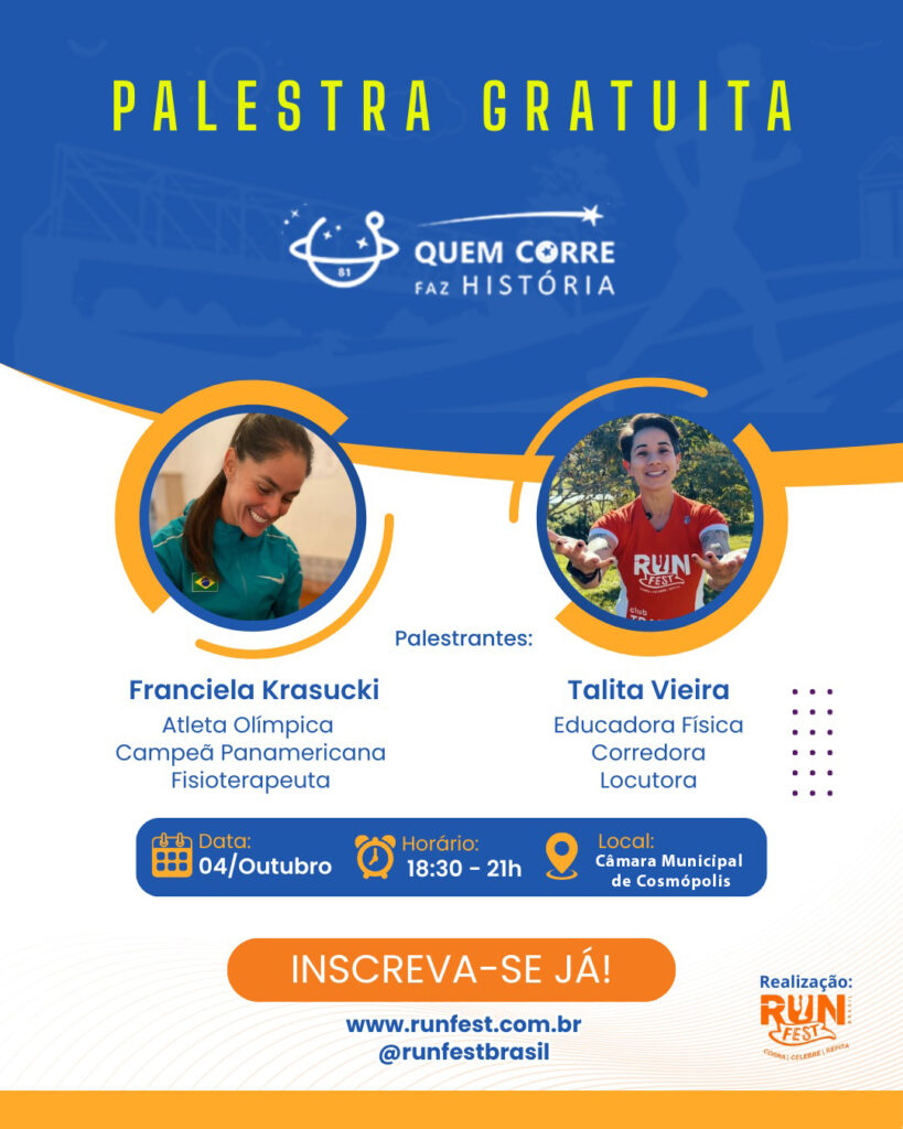 palestra quem corre faz historia
